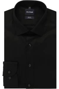 OLYMP Level Five Body Fit Cover Shirt Hemd schwarz, Einfarbig