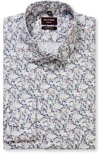 OLYMP No. Six Super Slim Hemd weiss, Bedruckt