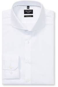 OLYMP No. Six Super Slim Hemd weiss, Einfarbig