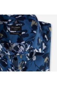 OLYMP No. Six Super Slim Hemd marine, Bedruckt