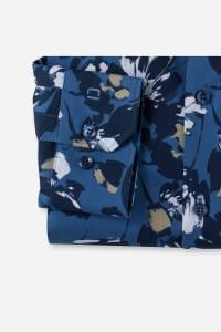 OLYMP No. Six Super Slim Hemd marine, Bedruckt