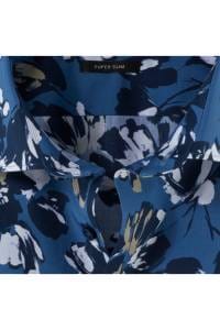 OLYMP No. Six Super Slim Hemd marine, Bedruckt