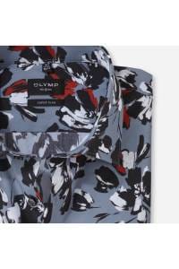 OLYMP No. Six Super Slim Hemd silbergrau, Bedruckt