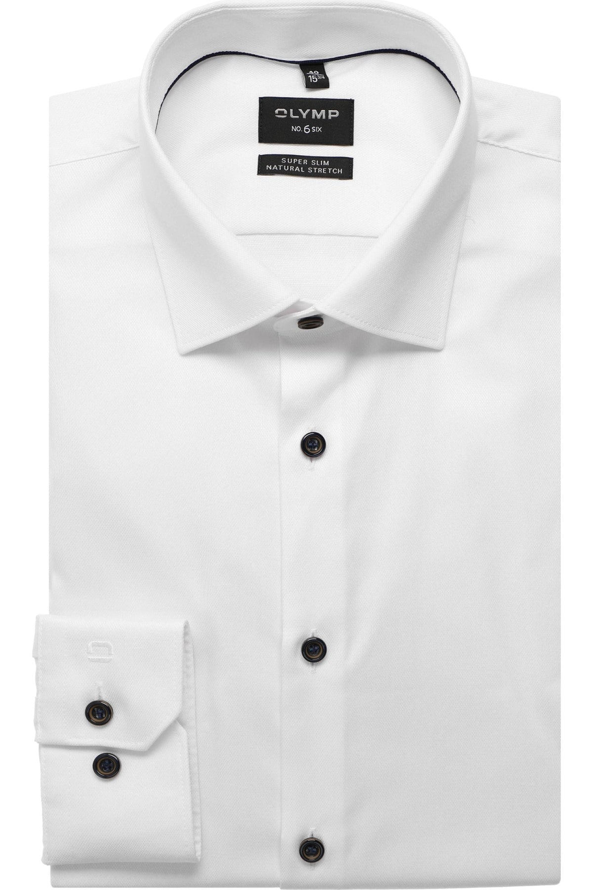 OLYMP No. Six Super Slim Hemd weiss, Faux-uni