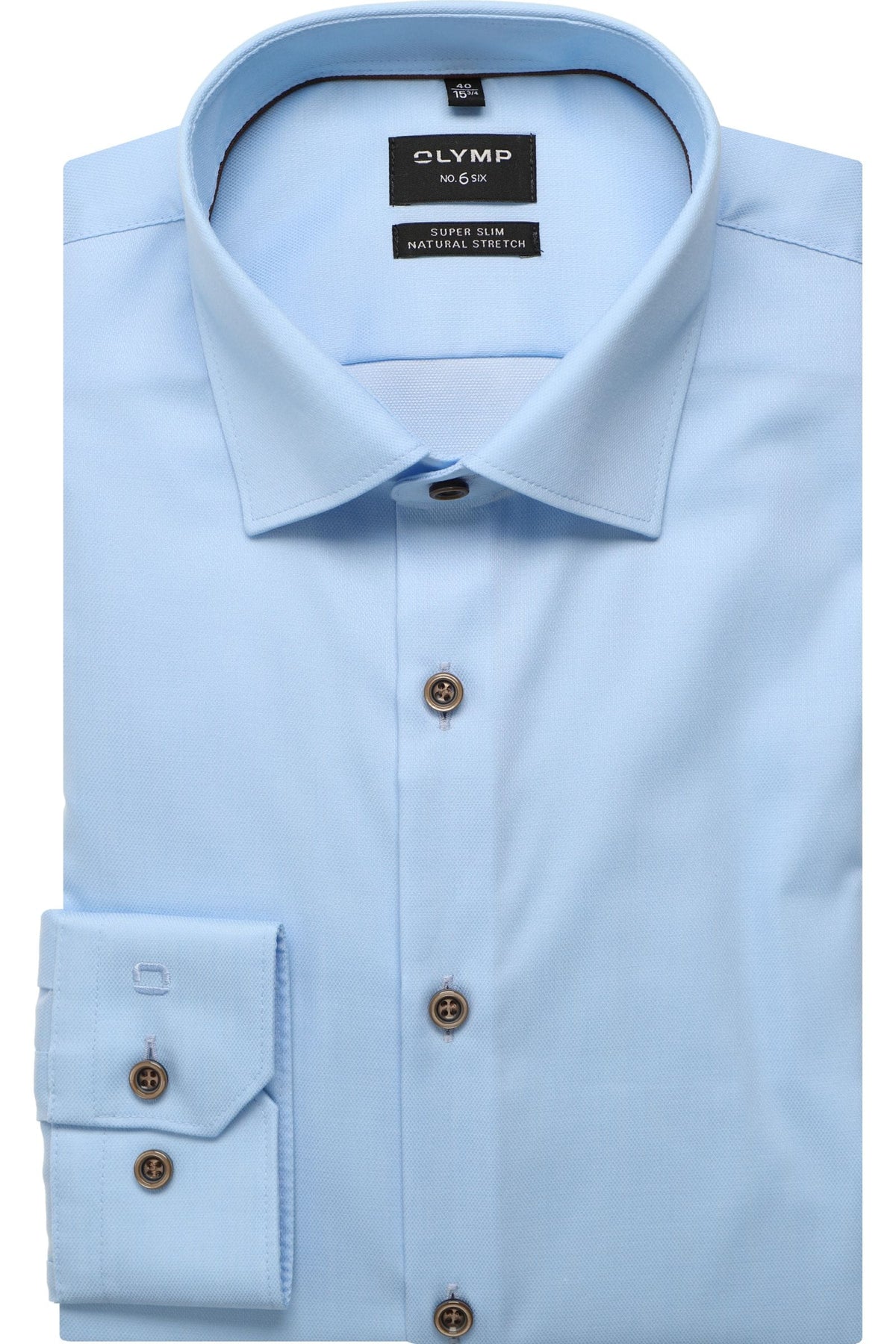 OLYMP No. Six Super Slim Hemd blau, Faux-uni