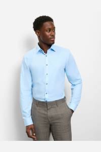 OLYMP No. Six Super Slim Hemd blau, Faux-uni