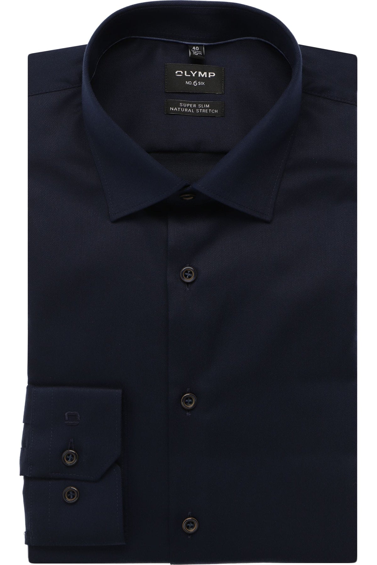 OLYMP No. Six Super Slim Hemd marine, Faux-uni