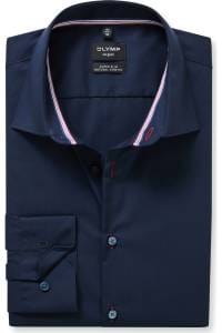 OLYMP No. Six Super Slim Hemd kobalt, Einfarbig