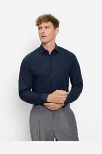 OLYMP No. Six Super Slim Hemd kobalt, Einfarbig