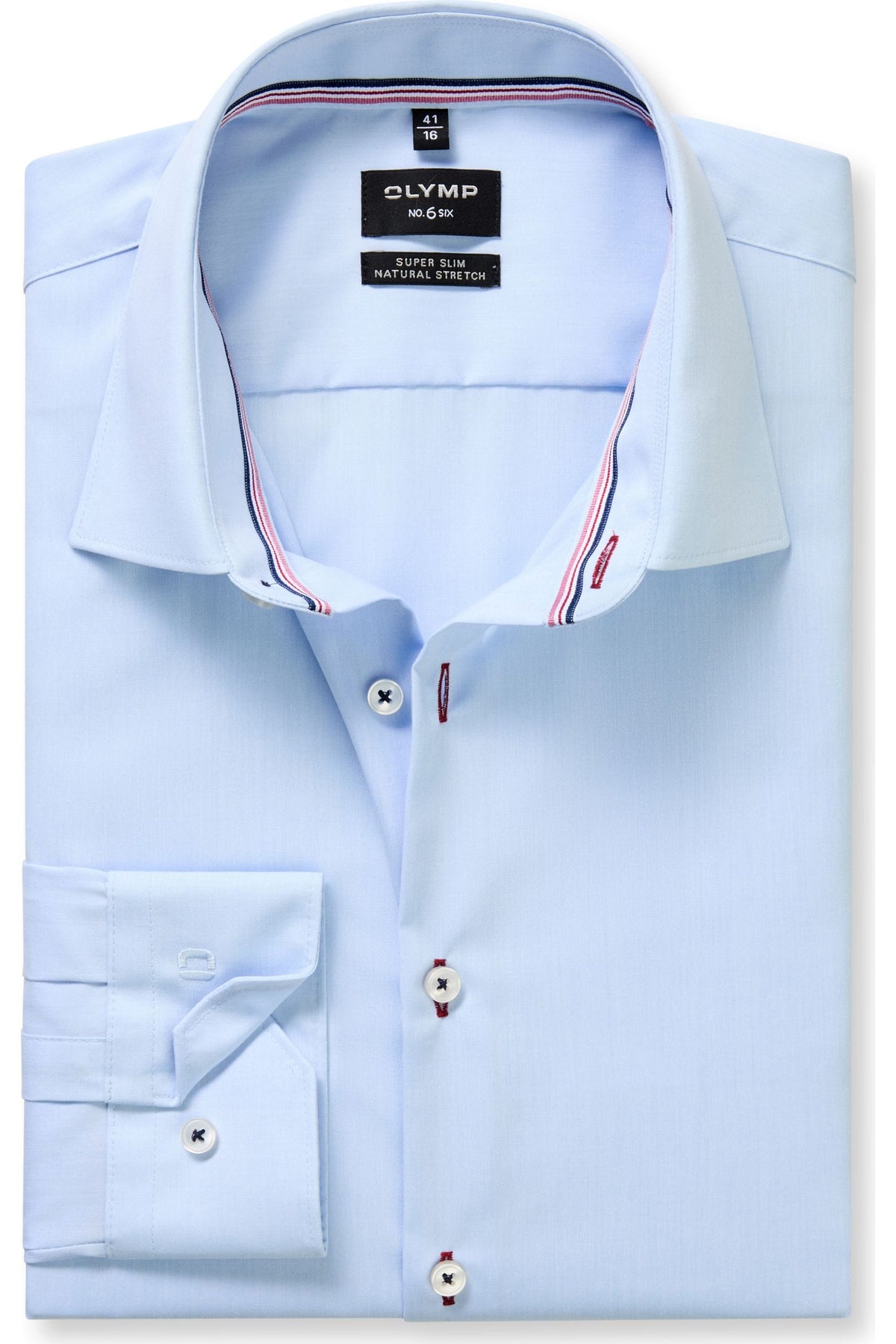 OLYMP No. Six Super Slim Hemd hellblau, Einfarbig