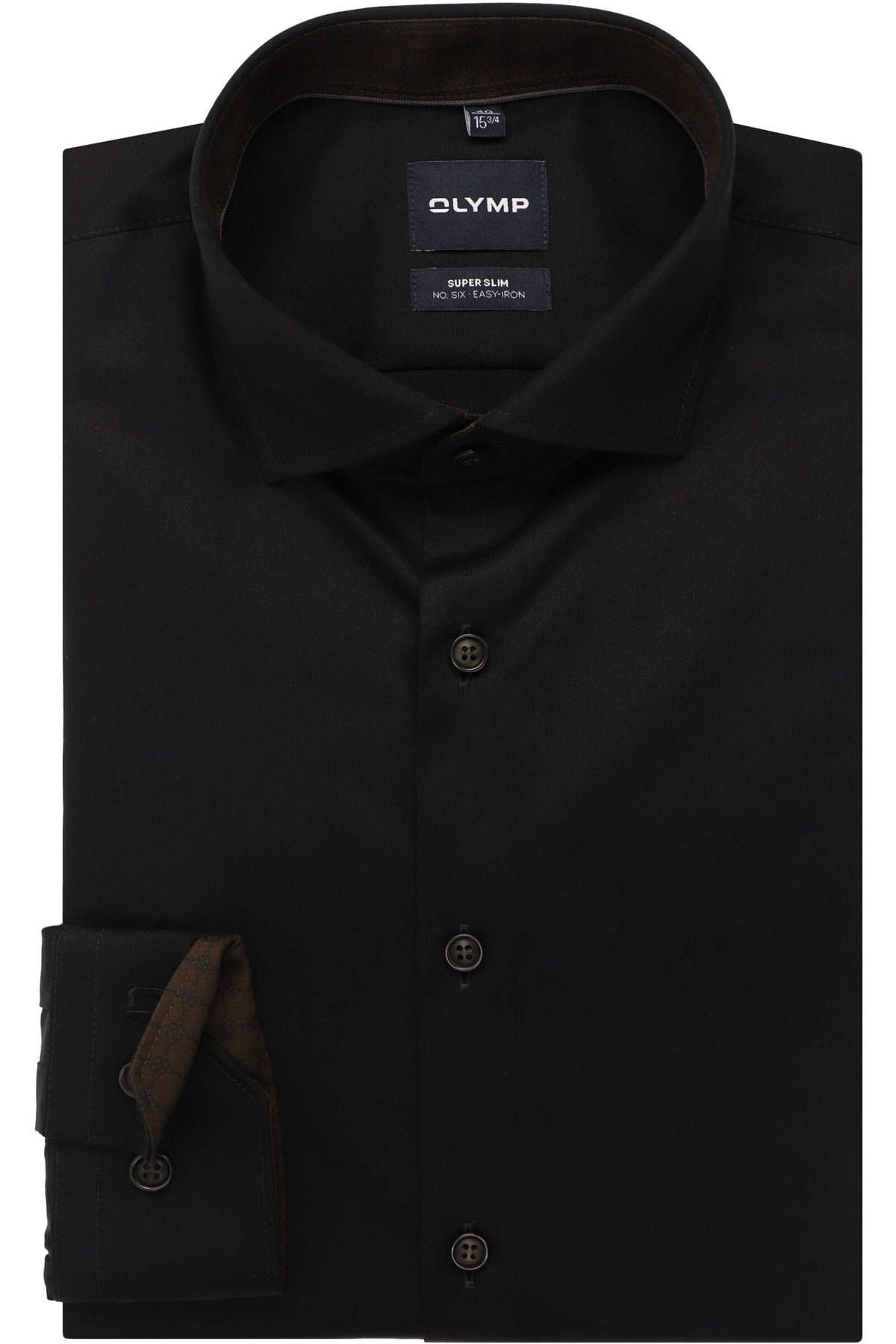 OLYMP No. Six Super Slim Hemd schwarz, Einfarbig