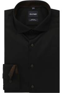 OLYMP No. Six Super Slim Hemd schwarz, Einfarbig