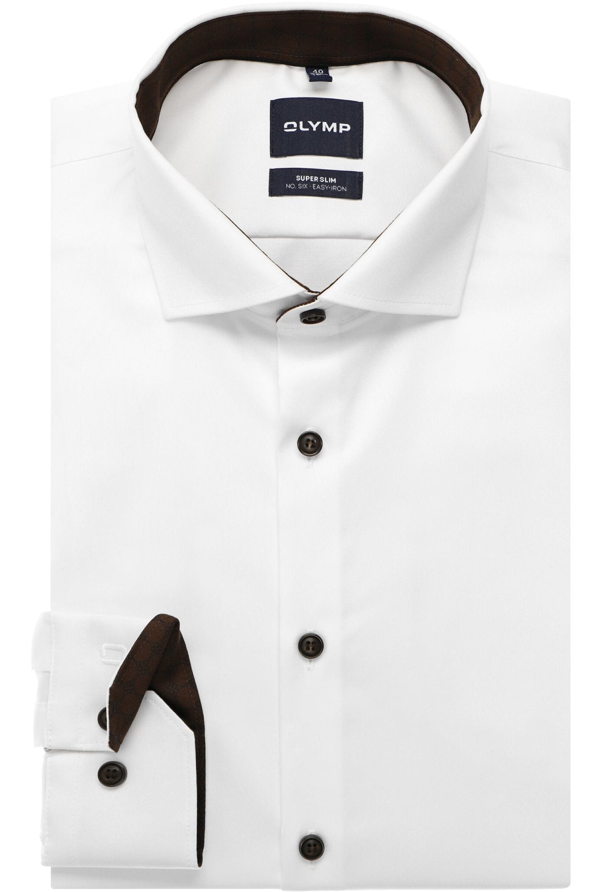 OLYMP No. Six Super Slim Hemd weiss, Einfarbig