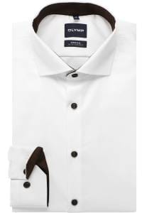 OLYMP No. Six Super Slim Hemd weiss, Einfarbig