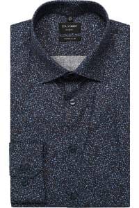 OLYMP No. Six Super Slim Hemd marine, Bedruckt