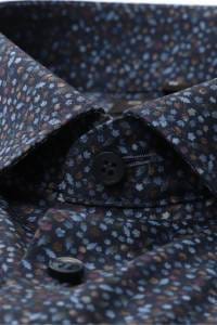 OLYMP No. Six Super Slim Hemd marine, Bedruckt