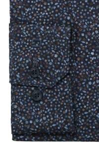 OLYMP No. Six Super Slim Hemd marine, Bedruckt