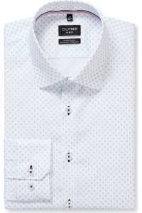 OLYMP No. Six Super Slim Hemd weiss, Bedruckt