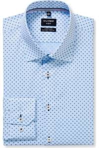 OLYMP No. Six Super Slim Hemd bleu, Bedruckt
