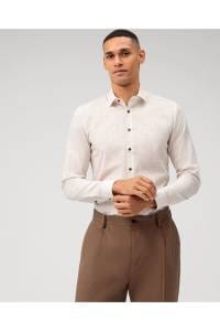OLYMP No. Six Super Slim Hemd natur, Bedruckt