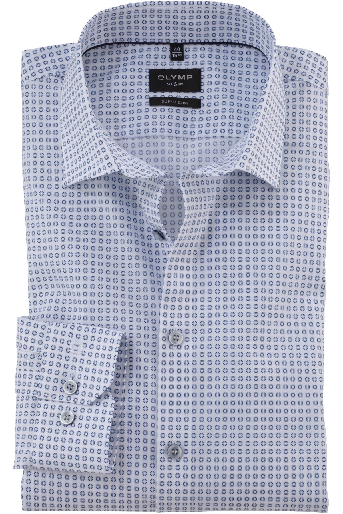 OLYMP No. Six Super Slim Hemd weiss, Bedruckt
