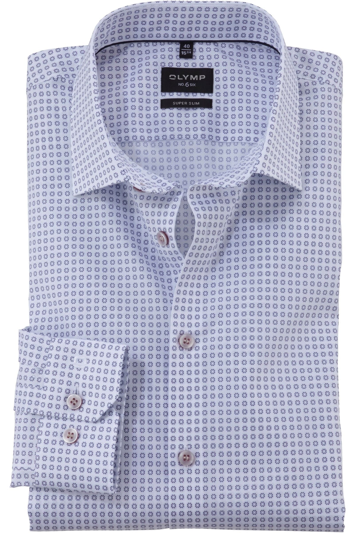 OLYMP No. Six Super Slim Hemd rose, Bedruckt