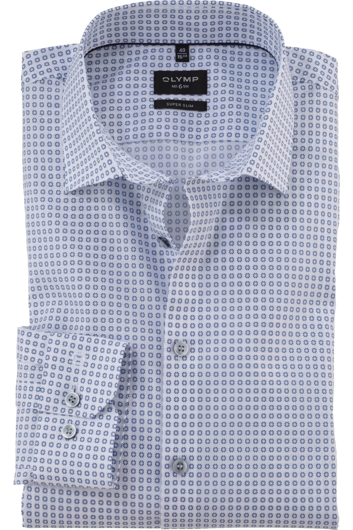 OLYMP No. Six Super Slim Hemd weiss, Bedruckt