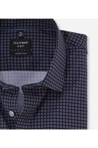 OLYMP No. Six Super Slim Hemd marine, Bedruckt