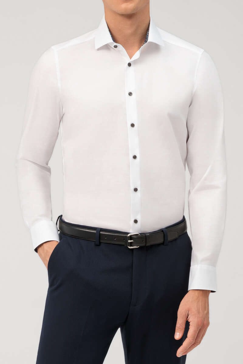 OLYMP No. Six Super Slim Hemd weiss, Faux-uni