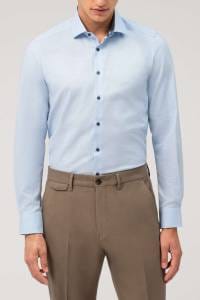 OLYMP No. Six Super Slim Hemd bleu, Faux-uni