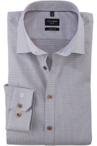 OLYMP No. Six Super Slim Hemd braun, Gemustert