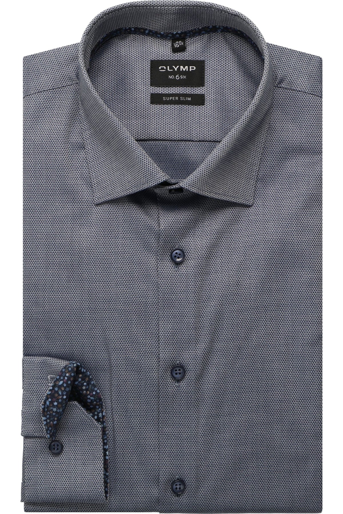 OLYMP No. Six Super Slim Hemd marine, Faux-uni