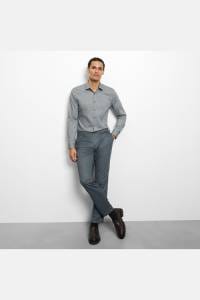 OLYMP No. Six Super Slim Hemd graugrün, Faux-uni