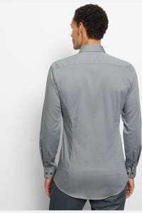 OLYMP No. Six Super Slim Hemd graugrün, Faux-uni