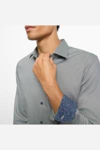 OLYMP No. Six Super Slim Hemd graugrün, Faux-uni