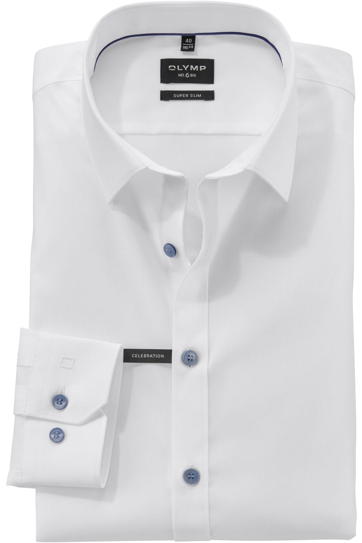 OLYMP No. Six Super Slim Hemd rauchblau, Einfarbig