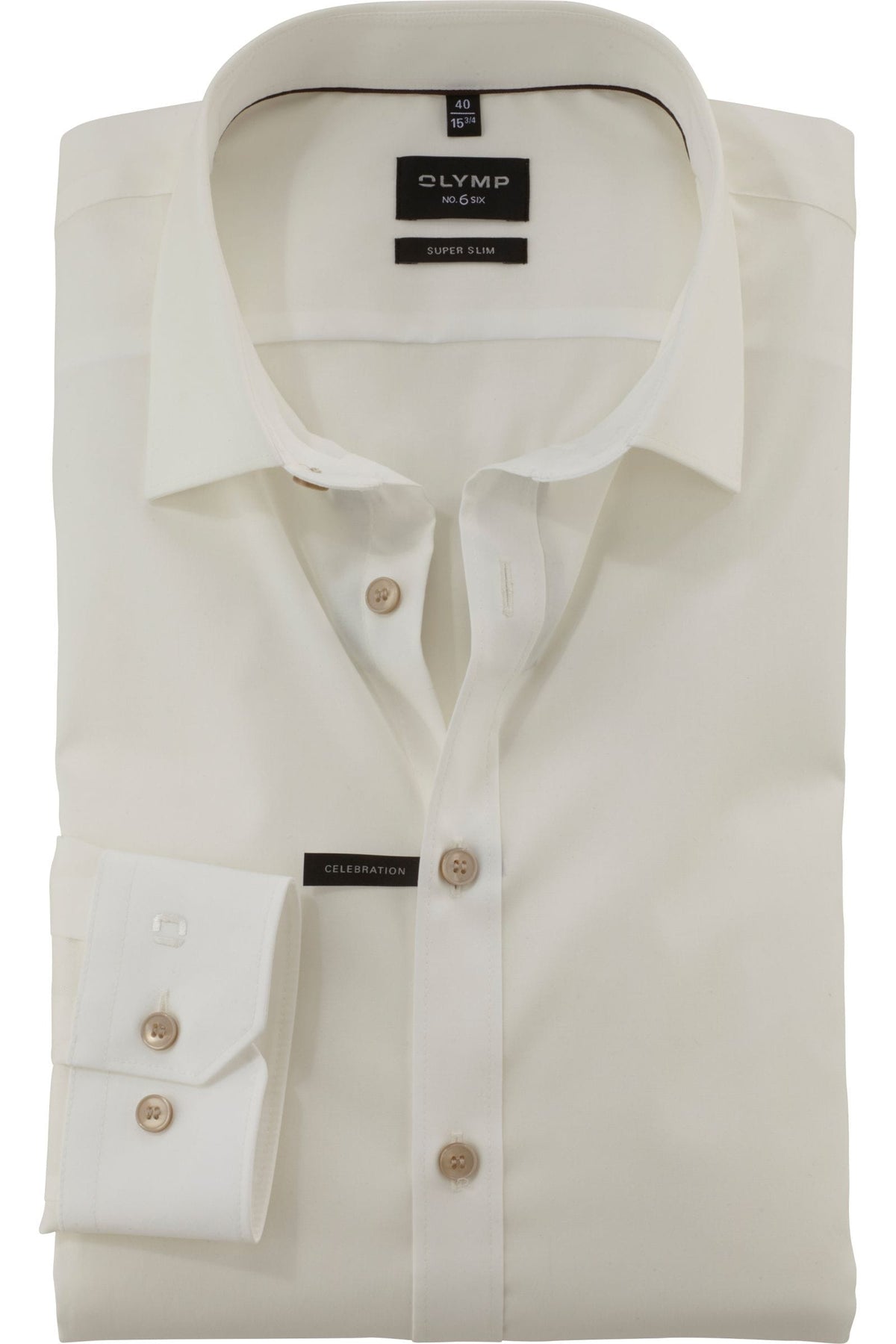 OLYMP No. Six Super Slim Hemd hellbeige, Einfarbig