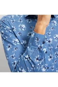 OLYMP No. Six Super Slim Hemd rauchblau, Bedruckt