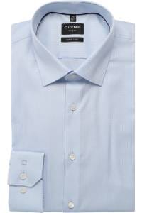 OLYMP No. Six Super Slim Hemd bleu, Faux-uni