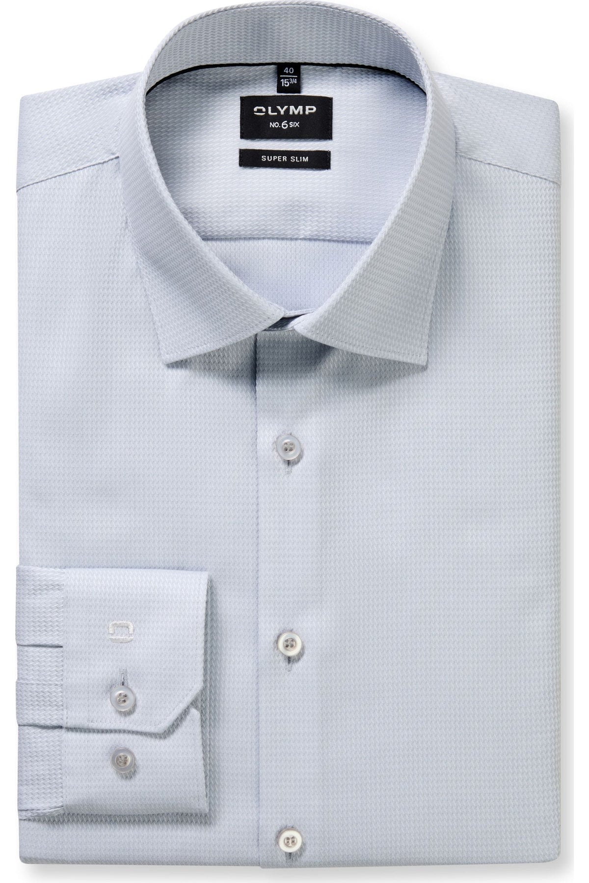OLYMP No. Six Super Slim Hemd silbergrau, Faux-uni