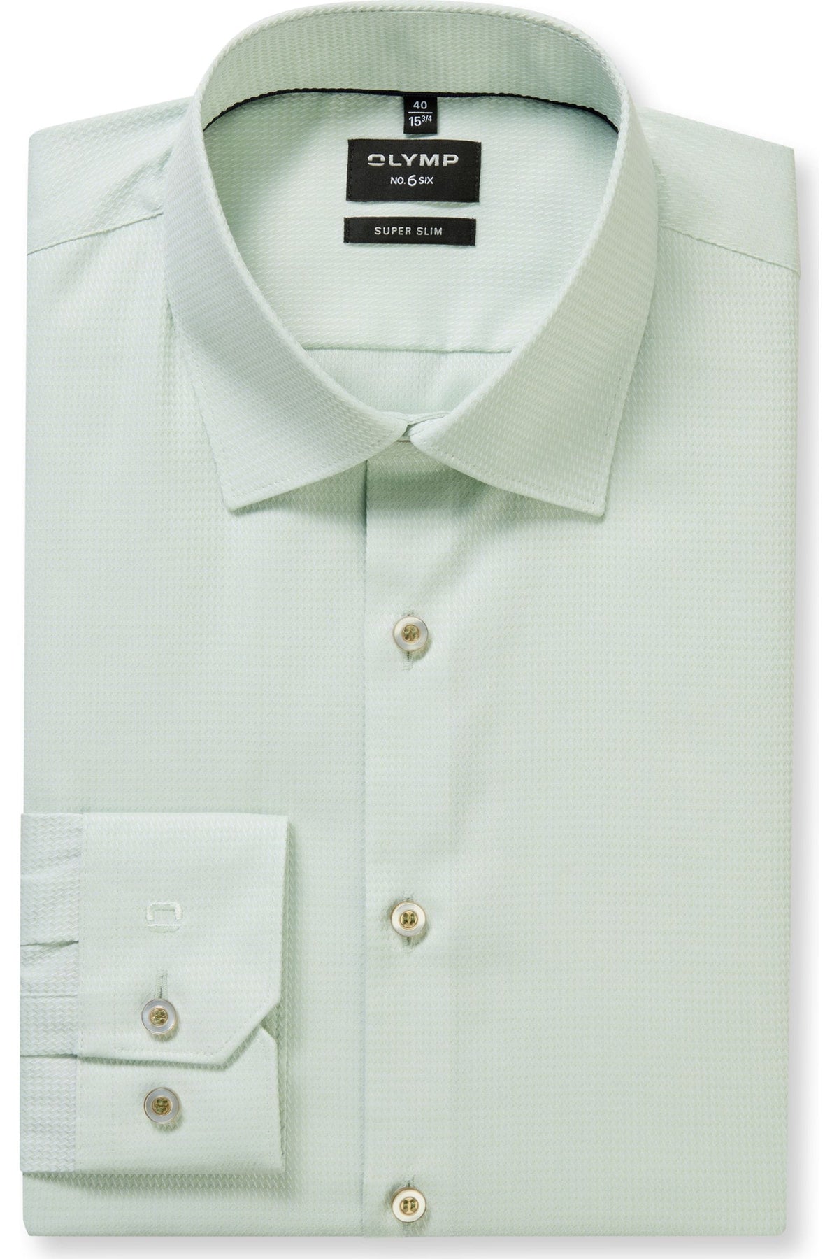 OLYMP No. Six Super Slim Hemd hellgrün, Faux-uni