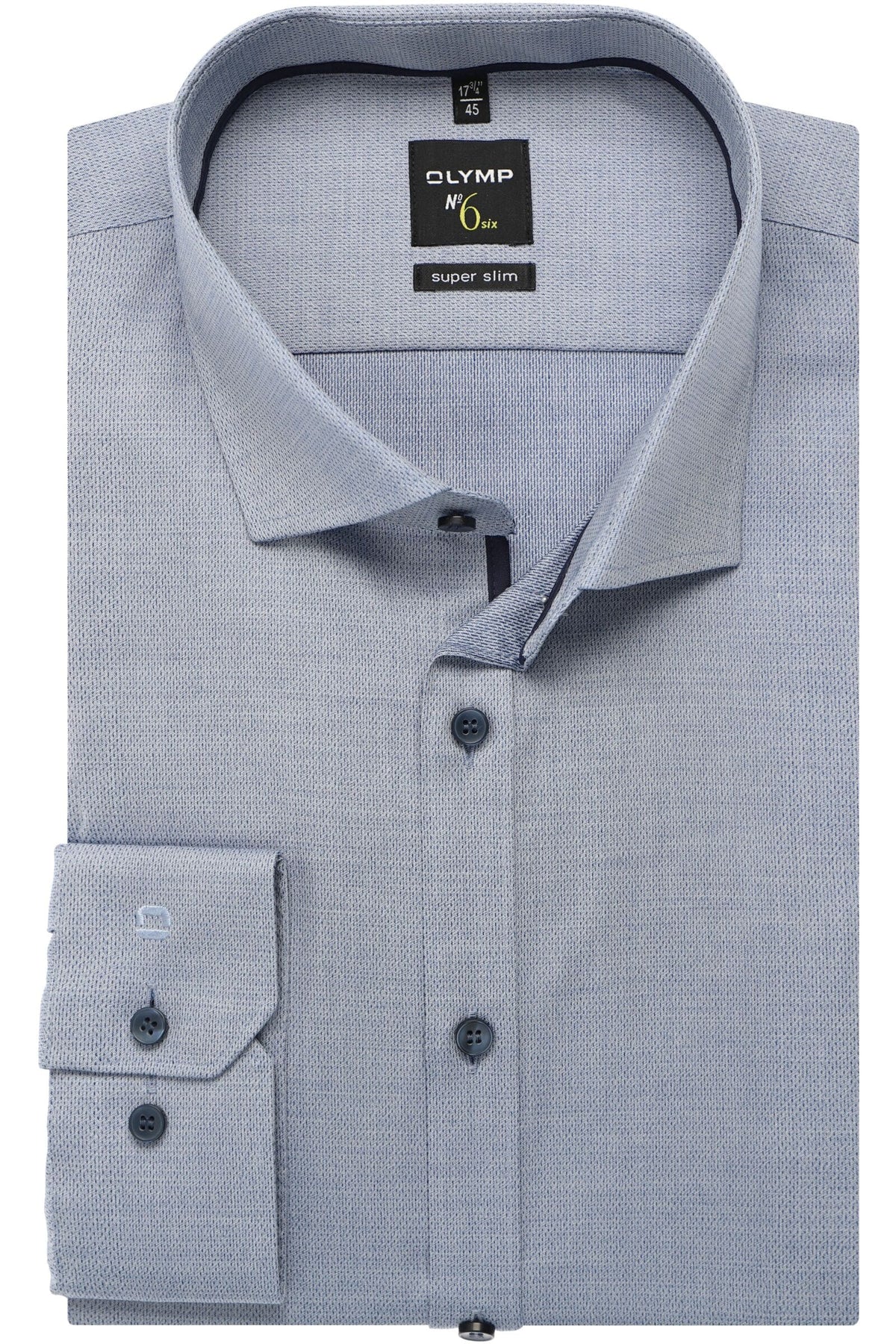 OLYMP No. Six Super Slim Hemd blau, Faux-uni