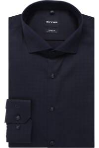 OLYMP No. Six Super Slim Hemd marine, Bedruckt