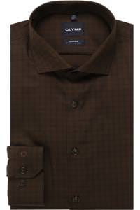 OLYMP No. Six Super Slim Hemd schwarzbraun, Bedruckt