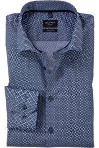OLYMP No. Six Super Slim Hemd marine, Bedruckt