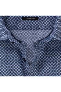 OLYMP No. Six Super Slim Hemd marine, Bedruckt