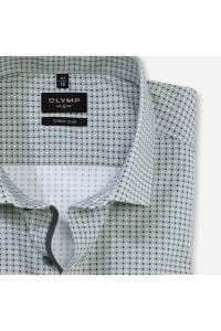 OLYMP No. Six Super Slim Hemd grün, Bedruckt