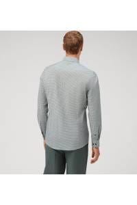 OLYMP No. Six Super Slim Hemd grün, Bedruckt