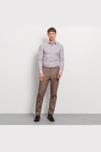OLYMP No. Six Super Slim Hemd braun, Bedruckt