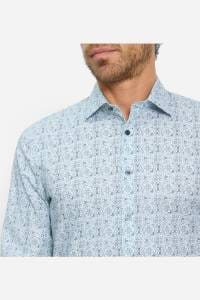 OLYMP No. Six Super Slim Hemd bleu, Bedruckt